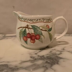 Vintage Noritake Casual Gourmet Harvest 7941 Cream Pitcher 12oz Cherry Themed